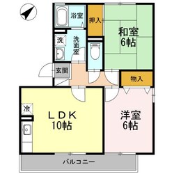 サンハイツⅡ番館（Ｄ）の物件間取画像